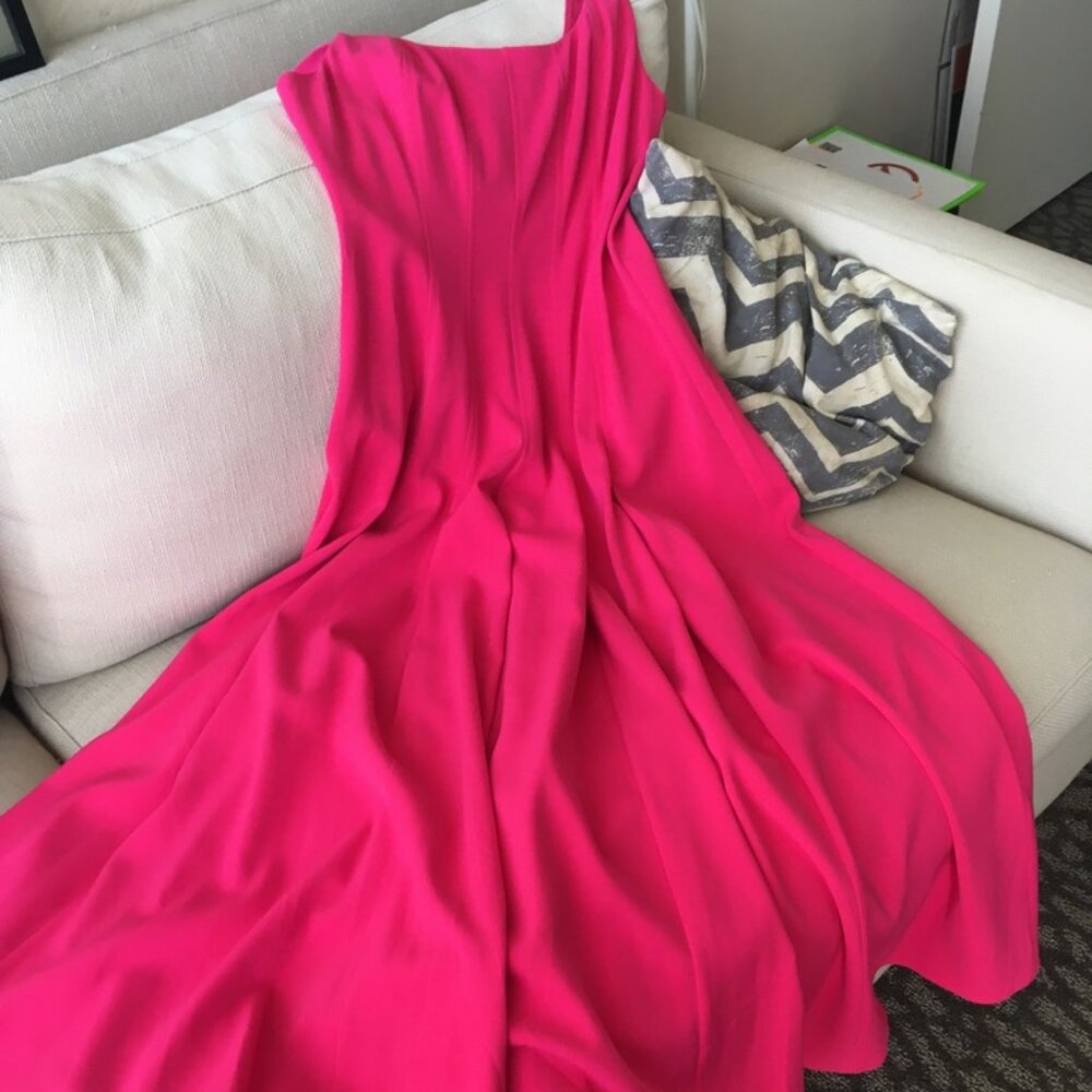 Brand New Banana Republic Princess Seam, Barbie Pink Midi Dress, Sz 4, Last One